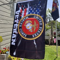 Marine Corps Veterans Flag Size 3ftx5ft 