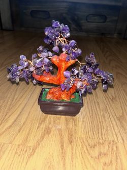 Natural Amethyst Healing Crystal Gem Money Tree
