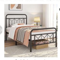 New Twin Xl Metal Bed Black