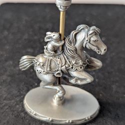 Vintage Hudson Fine Pewter Carousel Horse