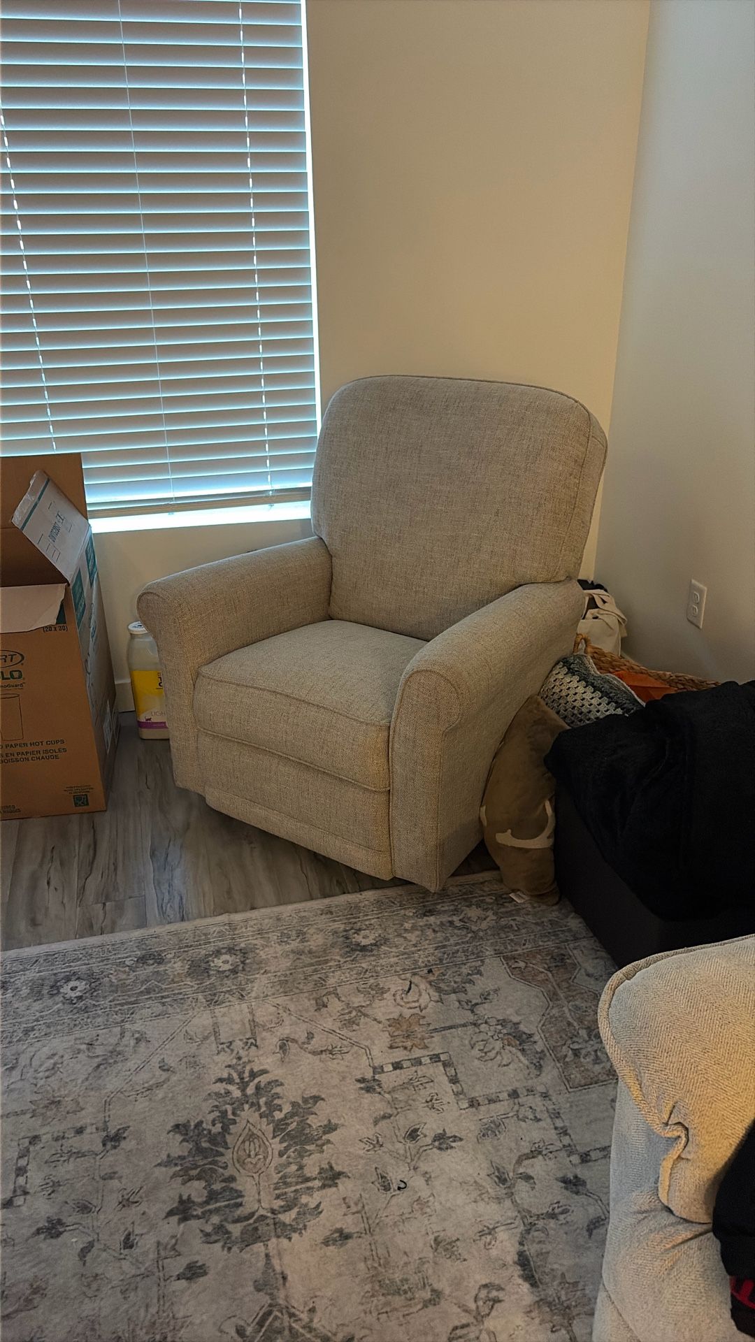 Recliner and reclining couch. Can buy together or separate.