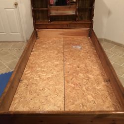 Waterbed Frame, Super Single 4’ by 7’ Mattress Box, Wood, Used