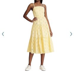 Women's Yellow Chaps Squareneck Dress Size S
