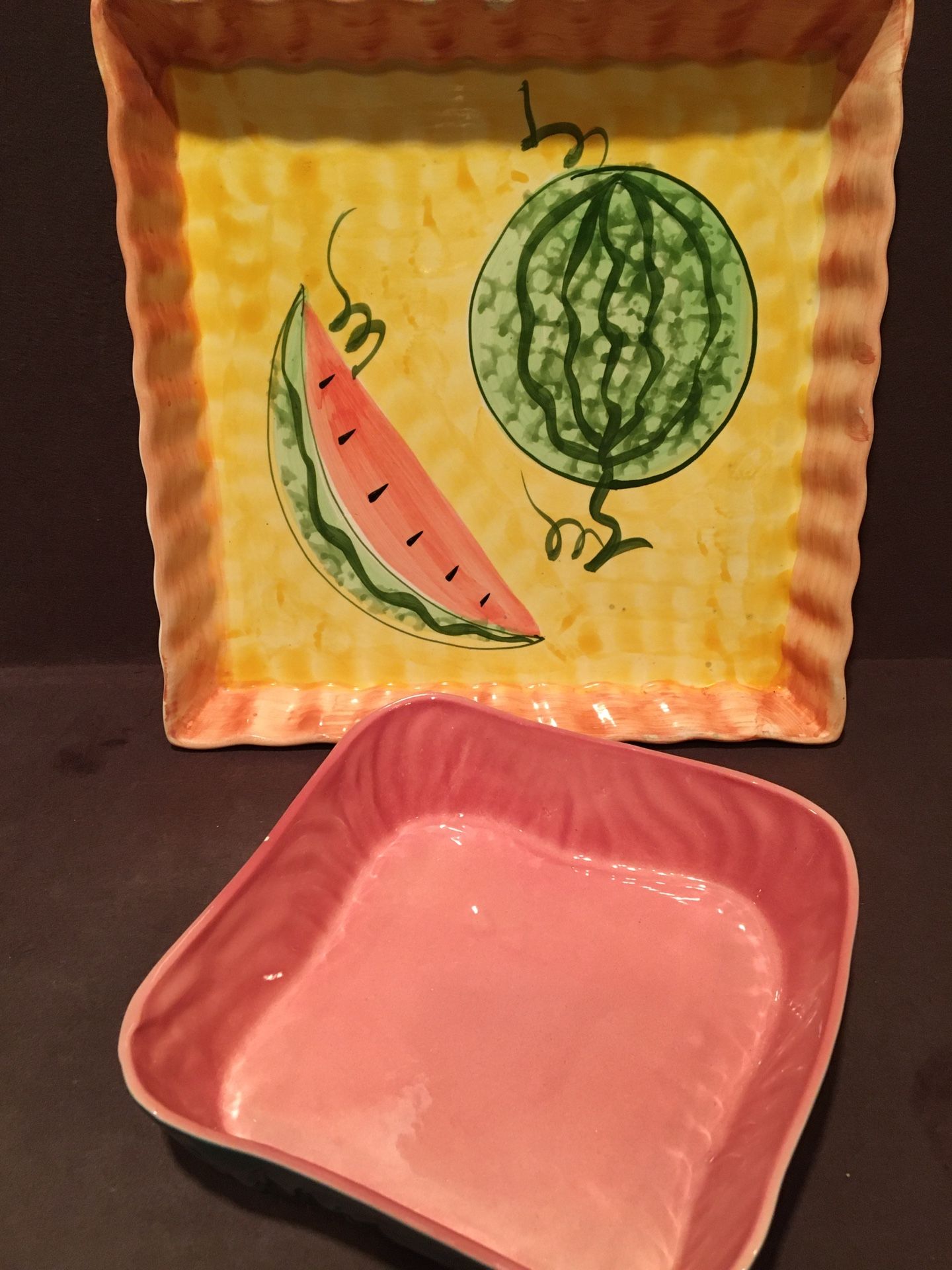 Ceramic Square Serving Decorative Bowls/Dishes Hand Painted Multi-Color