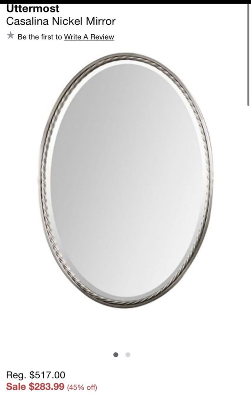 Uttermost Casalina Nickel Oval Mirror