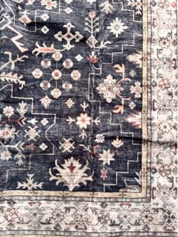 Hazo Haus 5’ x 7’ Washable Area Rug/Traditional Medallion Area Rug/black,beige,brown,terracotta,gray