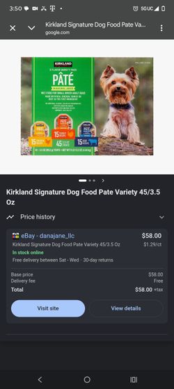 Pate dog food Kirkland brand 25$ a case 45 trays per box