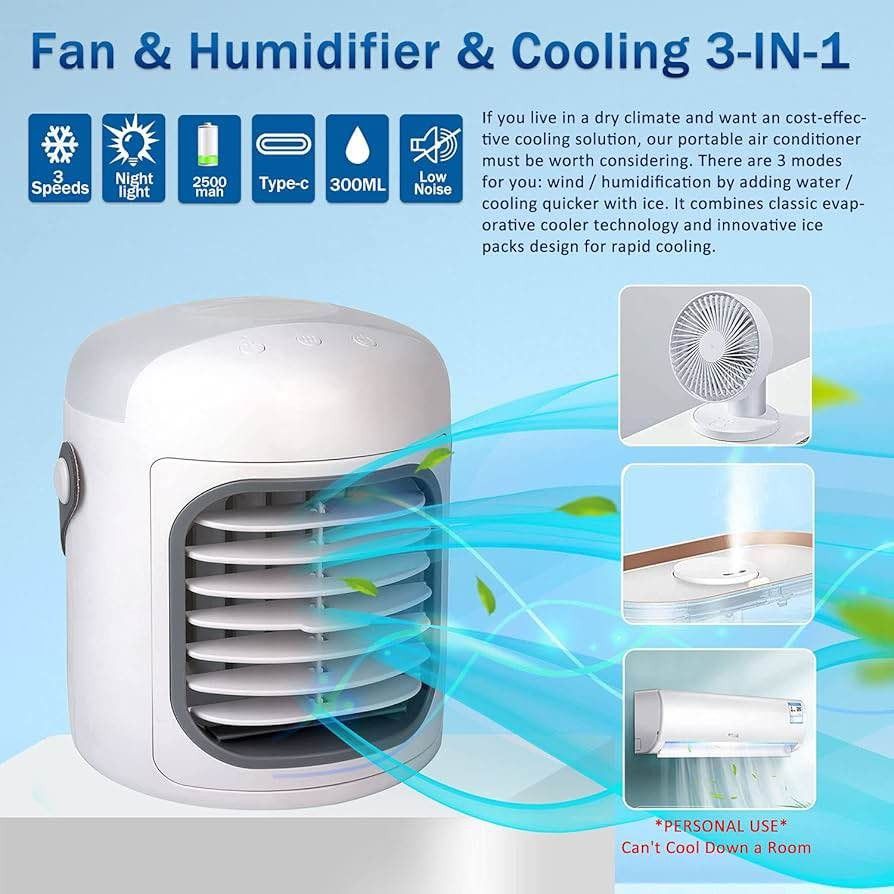 Portable Air Conditioner,Personal Air Cooler, 3-in-1