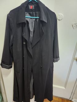 Gallery Black Long Trench Coat