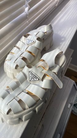 White Prada sandals size 37