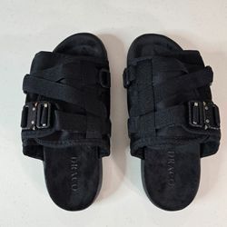 DRACO Slides Size 7-8 7.5 Men's Phantom Black Remastered Slide Sandals Shoes NEW
