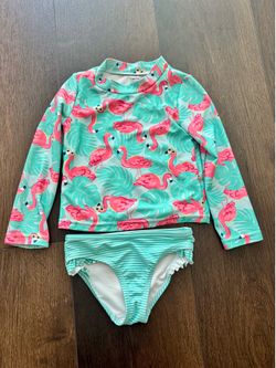 Carter’s Girls’ Flamingo Two-Piece Swimsuit – Size 4T
