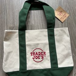 Trader Joe’s Mini Canvas Tote Bag Brand New - Green