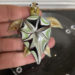 Hand Blown Art Glass Sea Turtle Figurine