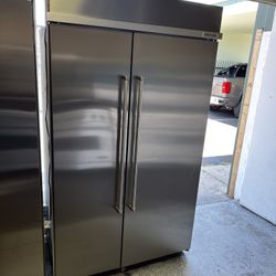 Kitchen Aid 48”Wide Built In Stainless Steel Refrigerator 