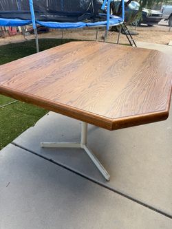 Wood Top Pedestal Dining Table