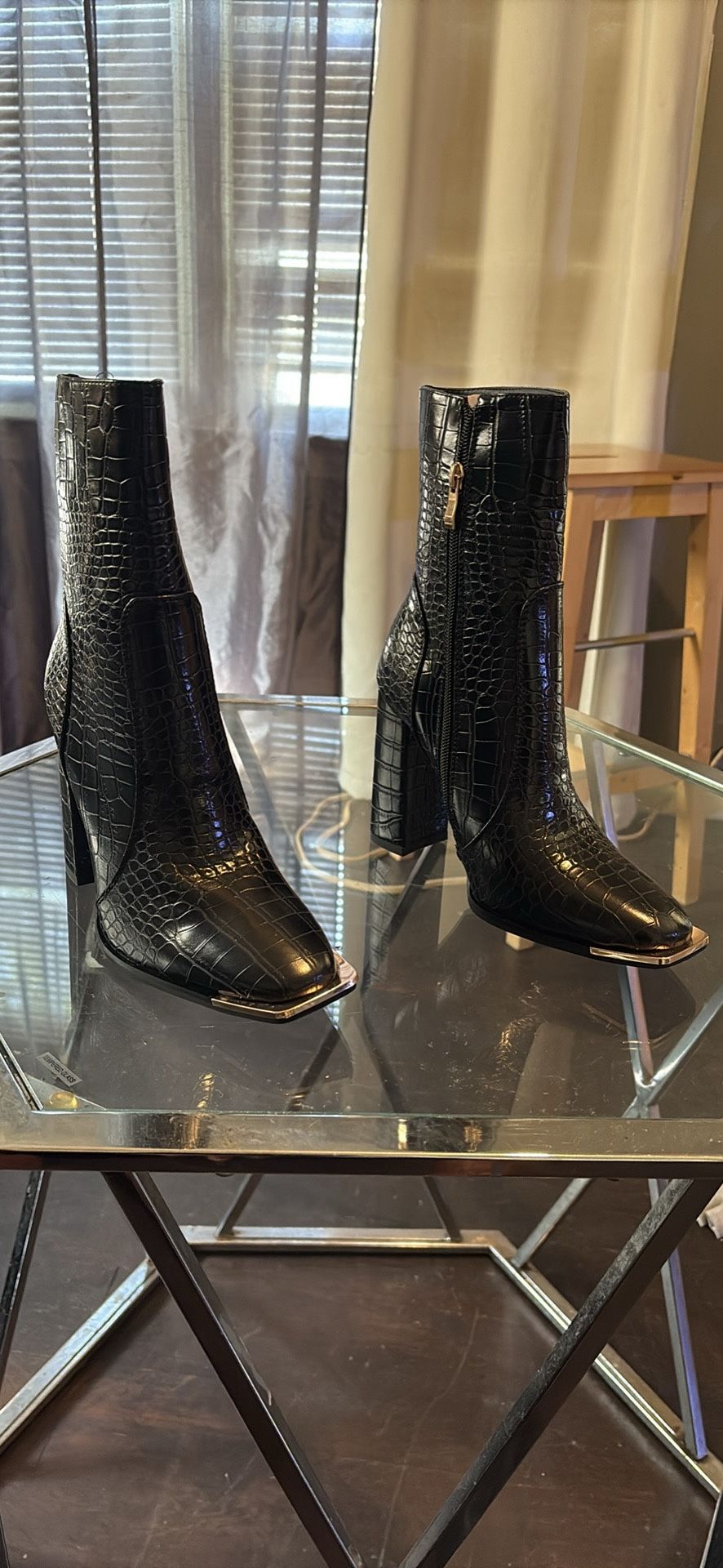 Simmi Black Croc Boots.