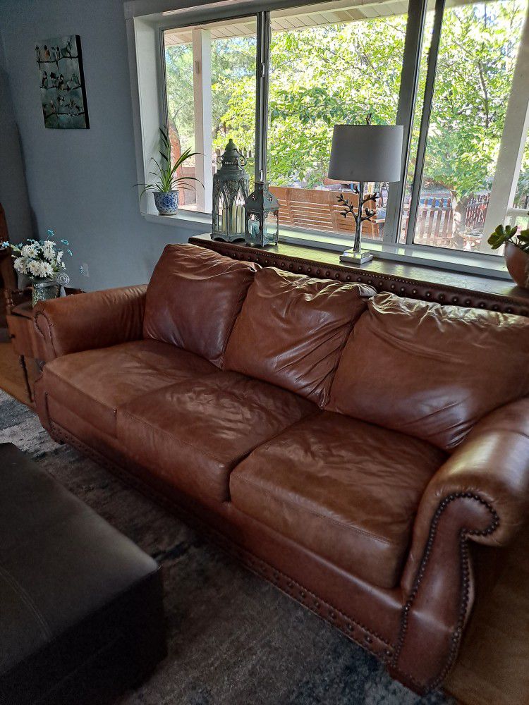 Beautiful Leather Couch And Rocking Recliner