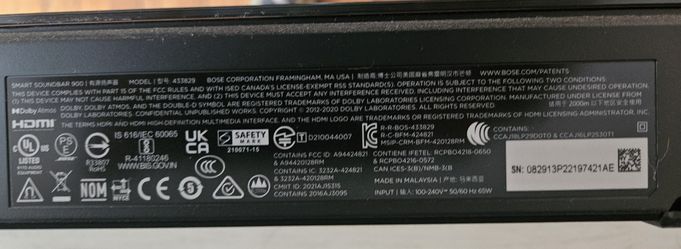 Bose 900 Series Soundbar