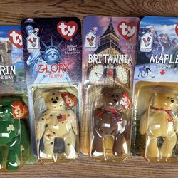 Rare TY Bears Erin,Maple, Britannia, and Glory