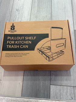Pull out shelf for kitchen trash can