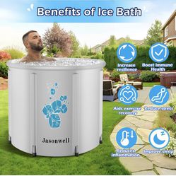 Ice Bath Tub for Athletes - Heavy Duty Cold Water Therapy Plunge Tub Ice Pod for Recovery Portable Ice Barrel Plunge Pool for Outdoor Inflatable Hot T