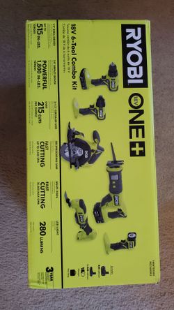 RYOBI - ONE+ 18V Cordless 6-Tool Combo Kit with Compact Battery and Charger