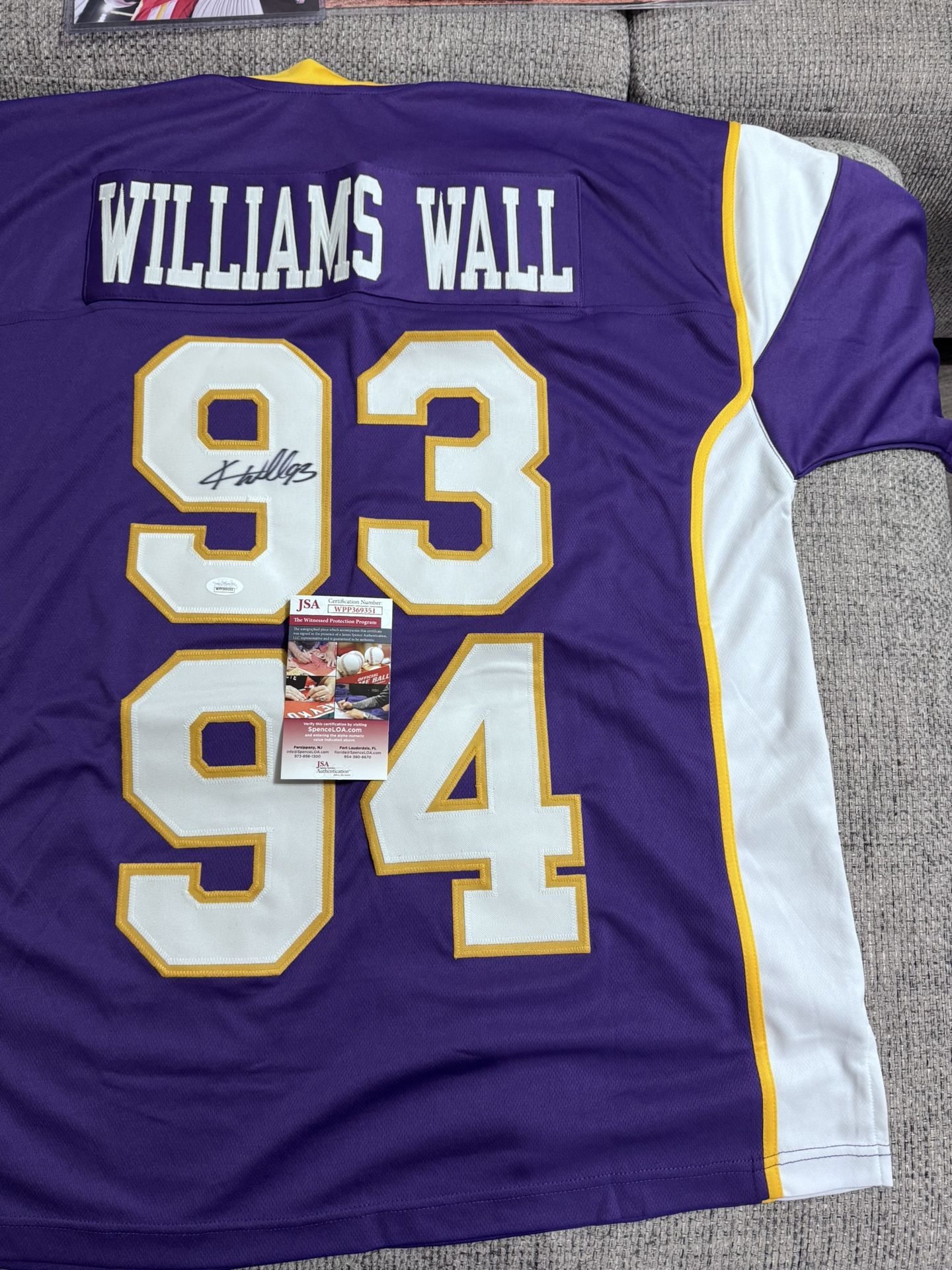 Kevin Williams  Signed Autographed Custom Jersey - JSA COA - Minnesota Vikings