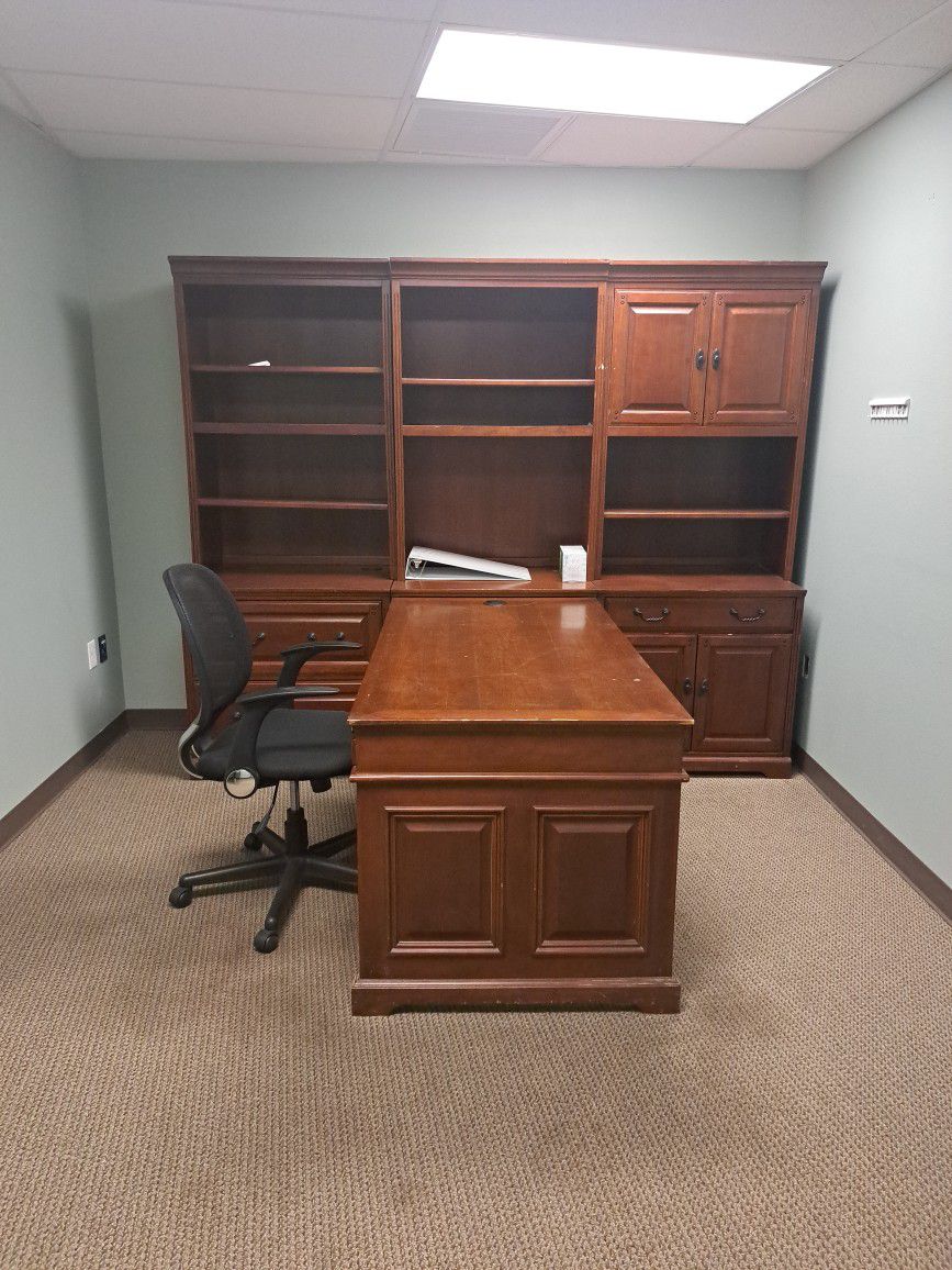 Office Desk, Shelve And Chair