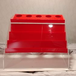 Clear Acrylic And Red Display Case
