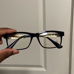 Black and gold chrome heart glasses