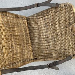 Vintage Wicker Beach Or Park Chair With Storage Under Seat