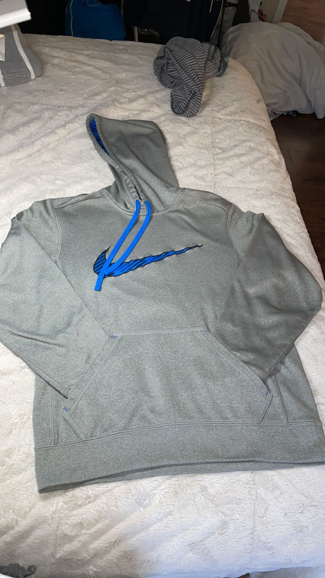 NIKE MENS  SMALL -LOGO THERMA-FIT PULLOVER TRAINING STAY WARM POLYESTER MATCHING SWOOSH & HOODIE  THERMA-FIT  HOODIE 