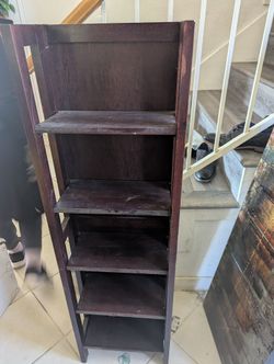 Dark Brown Wood Shelves More Than 4 Feet Tall