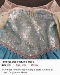 Princess Elsa from Frozen dress costume