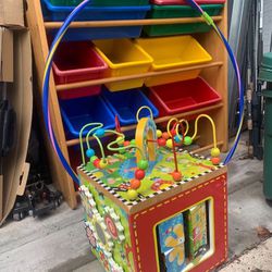 Children Kids' Toy Storage Organizer with Plastic Bins + Toys