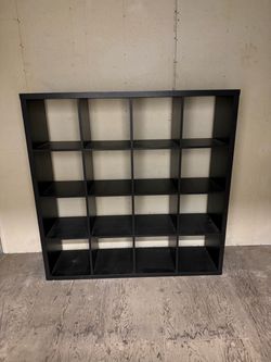 Black 4x4 Cube Storage Shelving Unit