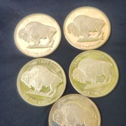 1 oz silver troy  5 coins each