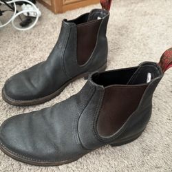 Red Wing Redwing Chelsea Suede Roughout Rancher Boots Shoes