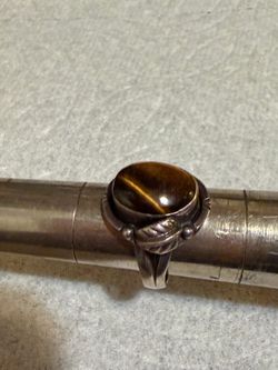 Sterling Silver 925 Tiger Eye Ring Size 6