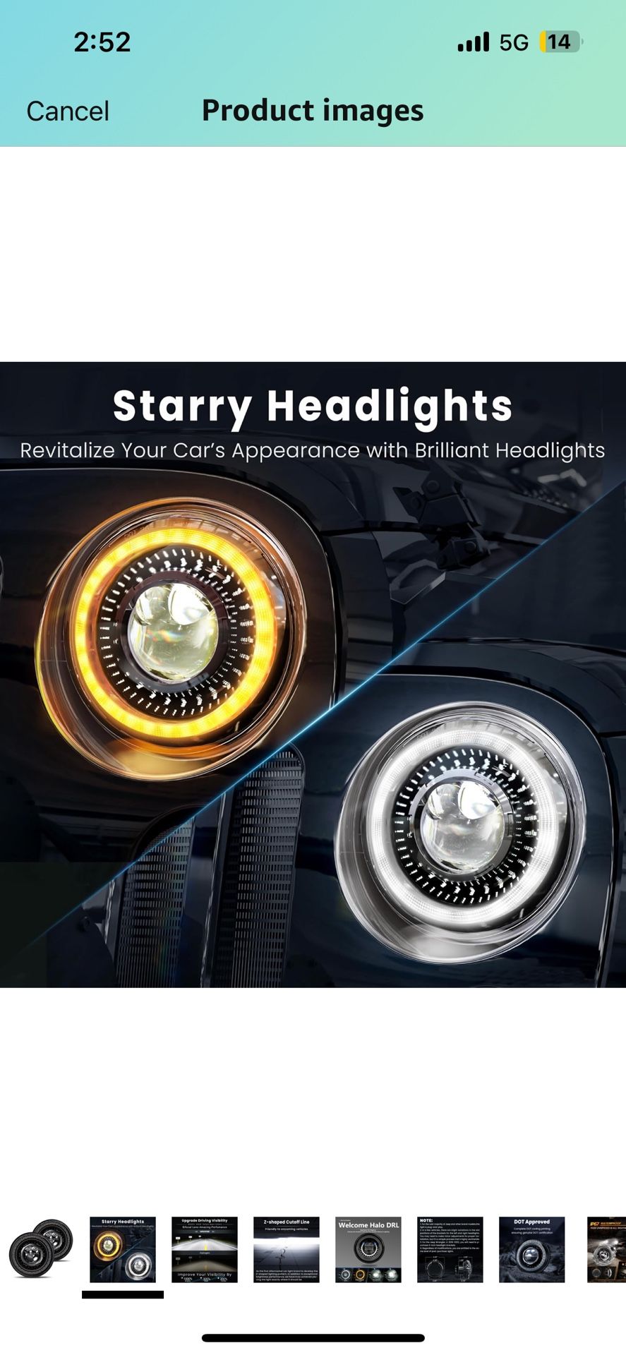 HWSTAR New 1000% Bright Anti-glare 7 Inch Led Headlights Round Compatible with Jeep Wrangler JK JKU