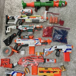 Nerf Gun Lot with Bullets