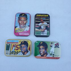 1998 Topps Roberto Clemente Commerative Tin Set Of 4 Factory Tins NEW. 