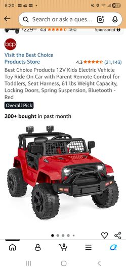 Red Toddler Power Jeep