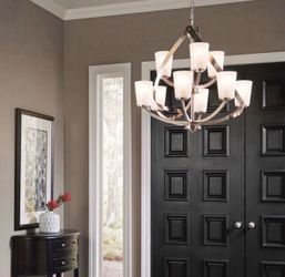 Brushed nickel chandelier