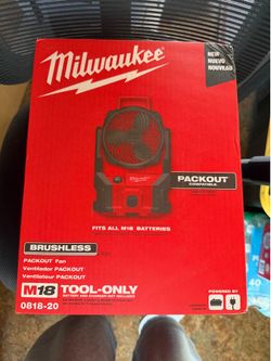 Milwaukee - M18 18-Volt Lithium-Ion Brushless Cordless PACKOUT Jobsite Fan - *New* - $100