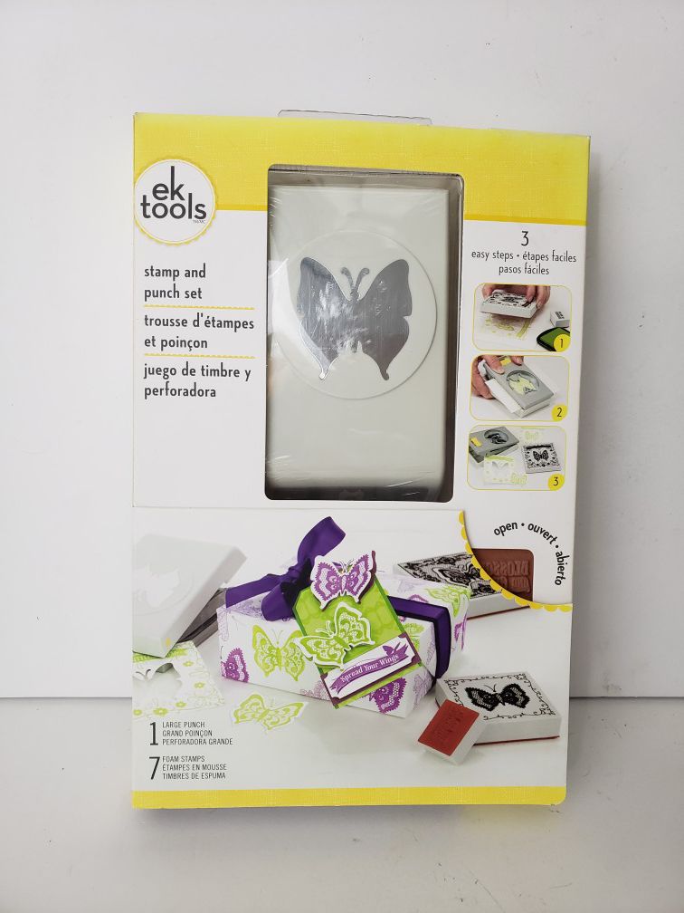 ek tools Lace Butterfly stamp and punch set Brand New scrapbook party invites