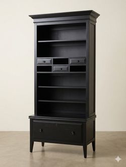 Stanley Furniture Black Secretary Desk / Hutch Bookcase