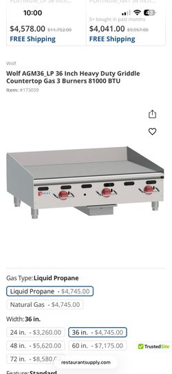 Wolf flattop grill