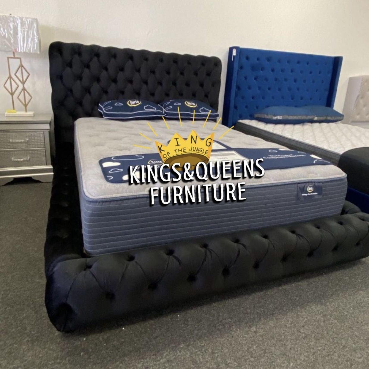New King Bed Frame With Mattress Included 